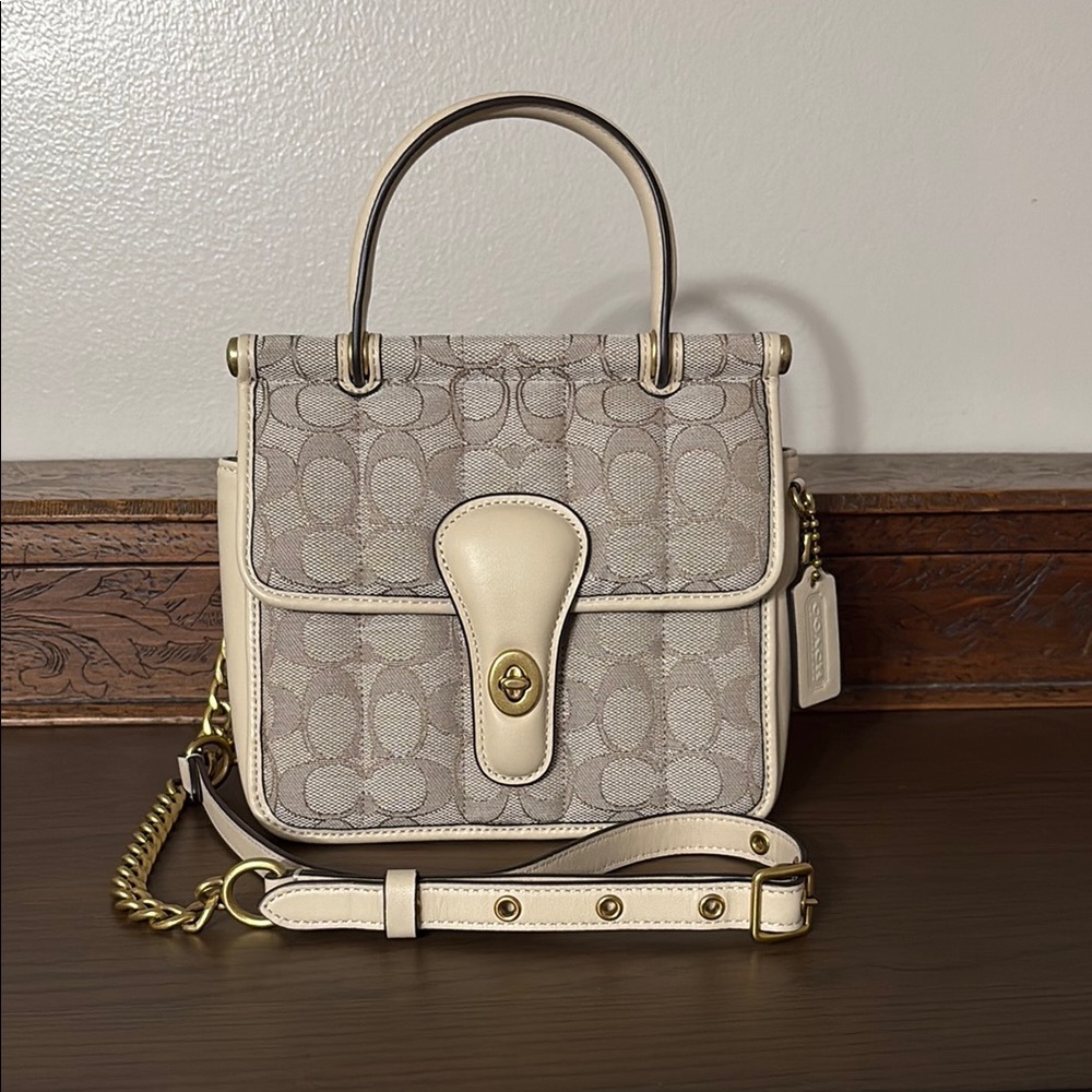 Coach Willis Top-Handle 18 In Signature Jacquard With Quilting